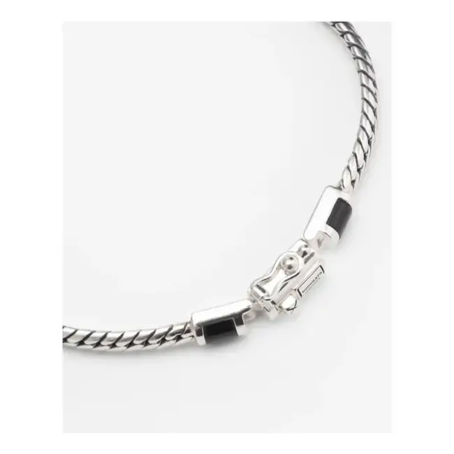 Buddha to Buddha Buddha To Buddha Armband J101ON D Ben Mini Zilver met Natuursteen Onyx Maat D