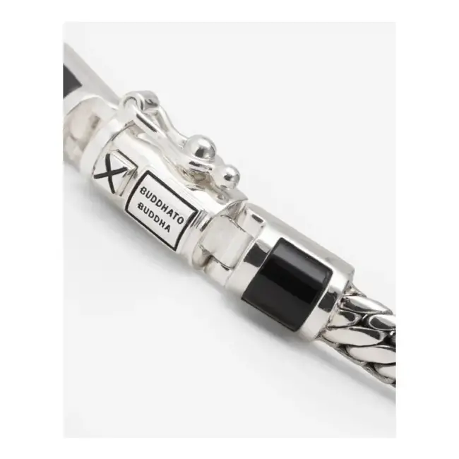 Buddha to Buddha Buddha To Buddha Armband J101ON D Ben Mini Zilver met Natuursteen Onyx Maat D