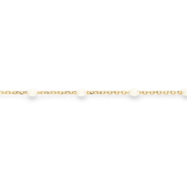 Blush Blush Armband 2226YRM 14k geelgoud met Witte Bolletjes 16.5 - 18.5cm