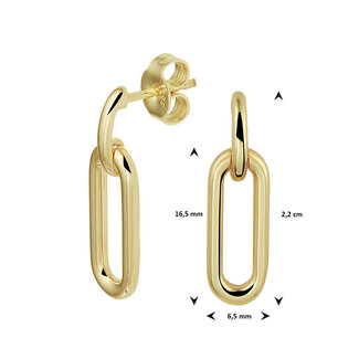 The House Of Blinckers THOB Oorbellen 40.22543 14k Geelgoud Ovaal Schakel 2.2mm 16.5mm