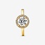Pandora Pandora ring 161234C01-54 Zilver met 14k Geelgouden Plating en Ronde Zirkonia