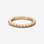 Pandora Pandora Ring 162800C01-54 Zilver met 14k Geelgouden Plating met Relief en Zirkonia's