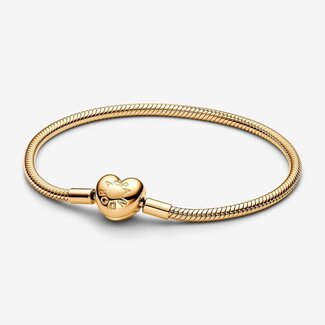 Pandora Pandora Armband 563050C00-21 Zilver met 14k Geelgouden plating Hartsluiting Maat 21