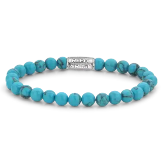Rebel & Rose Rebel & Rose Armband RR-60015-S-M Turquoise Delight 6mm Maat M
