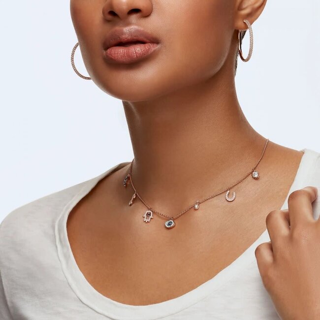 Swarovski Swarovski Oorbellen  5383938 Stone Hoops Silk met Rose Plating