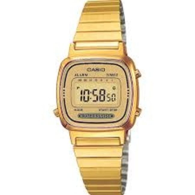 Casio G-Shock Casio Vintage Horloge LA670WEGA-9EF Staal met Geelgouden Plating Digitaal 23mm