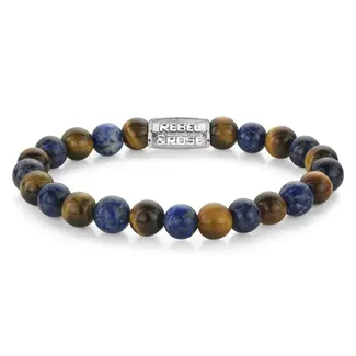 Rebel & Rose Rebel & Rose Armband RR-80109-S-L Tiger Lapis Mix 8mm Maat L