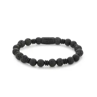 Rebel & Rose Rebel & Rose Armband RR-80093-B-L Variations Black 8mm Maat L