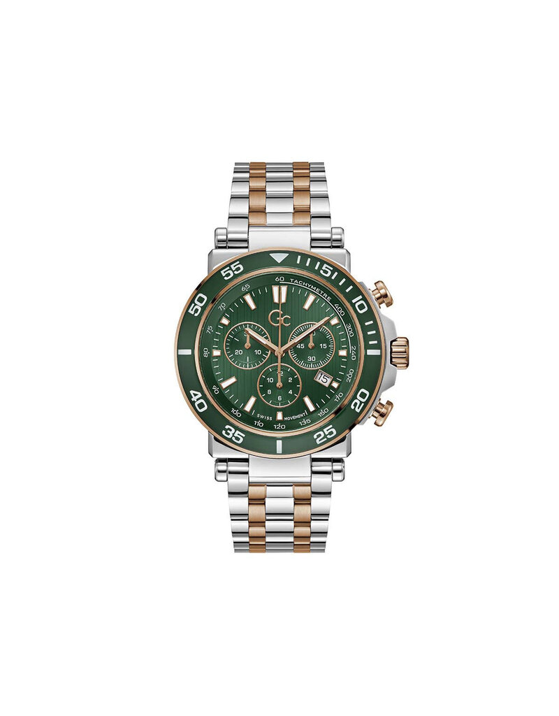 GC Horloge Z14009G9MF Heren horloge bicolor met groene wijzerplaat