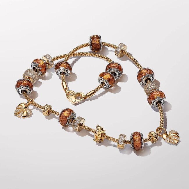 Pandora Pandora Bedel 763376C01 Zilver 14k Geelgouden Plating Simba Leeuwenkoning