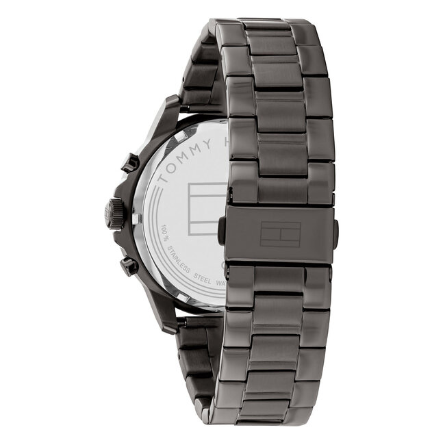 Tommy Hilfiger Tommy Hilfiger Horloge TH1710479 Henry Staal in Gun Metal Quartz met Open Heart Wijzerplaat Chronograaf 44mm