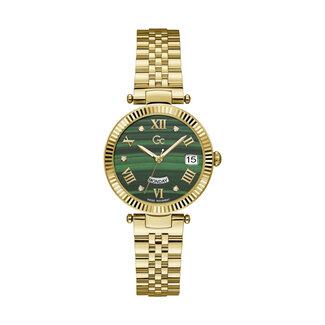 GC GC Horloge Z01006L9MF Staal met Geelgouden Plating Quartz Swiss Made en Malagiet Wijzerplaat