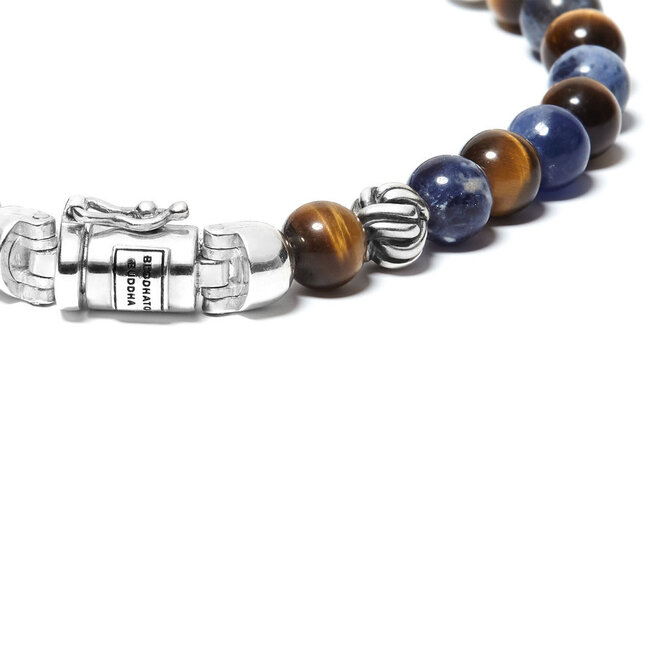 Buddha to Buddha Buddha to Buddha Armband 189MS D Spirit Mini Mix Solidate Tijgeroog Zilver 925 Maat D