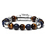 Buddha to Buddha Buddha to Buddha Armband 188MS E Spirit Mix Sodaliet Tijgeroog met Zilveren Sluiting Maat E