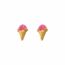 Tiny Tips Tiny Tips Kinder Oorbellen TT-6008 Allergie Vrij Staal met Geelgouden Plating Pink  Ice cream