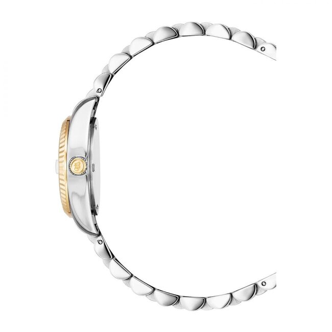 Jacques du Manoir Jacques du Manoir Horloge NRO.08 Staal Bi-color Zilveren Wijzerplaat met Zirkonia 26mm