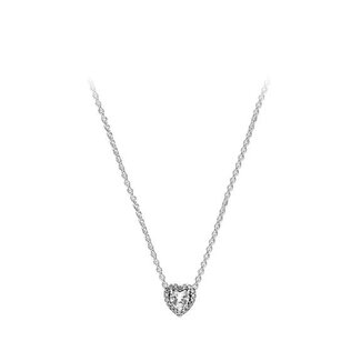 Pandora Pandora Collier 398425C01-45 Zilver met bedel hart van zirkonia 45cm