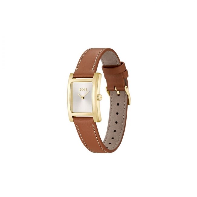 BOSS BOSS Horloge HB1502741 Lucy Staal met Goude Plating Quartz en Bruin Leren Horlogeband