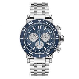 GC GC Horloge Z14011G7MF Staal Quartz Swiss Made Chronograaf met Blauwe Wijzerplaat