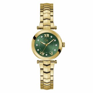 GC GC Horloge Y93006L9MF Staal met Geelgouden Plating Quartz Swiss Made en Groene Sunray Wijzerplaat 38mm