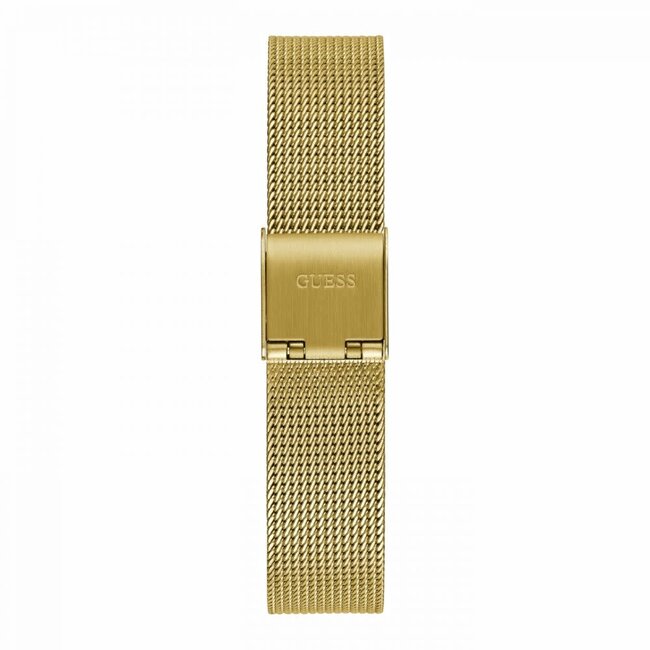Guess Guess Horloge GW0534L2 Staal met Geelgouden Plating Quartz Zirkonia en met Meshband
