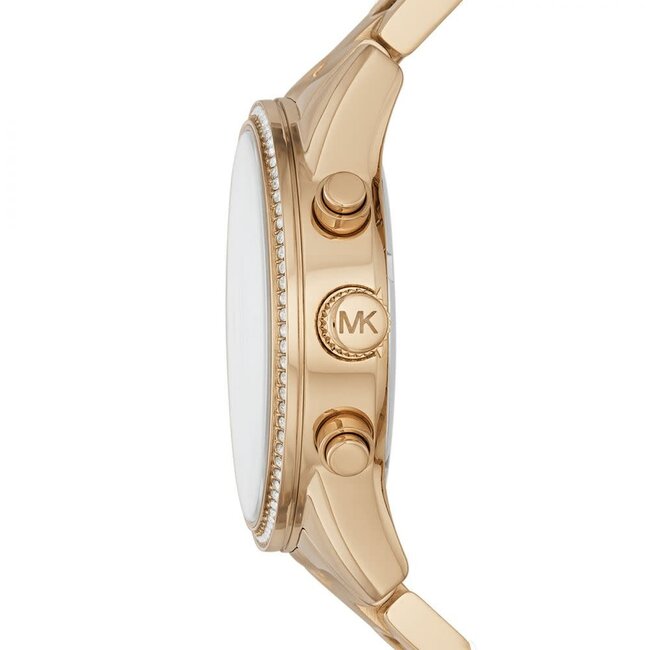 Michael Kors Michael Kors Horloge MK6356 Staal met Geelgouden Plating Quartz Chronograaf en Zirkonia 36mm