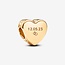 Pandora Pandora bedel 762015C00 Zilver met 14k geelgouden Plating Graveerbaar Hart