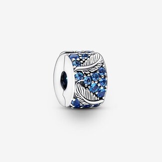 Pandora Pandora Bedel 792552C01  Zilver met Veer in Blauw  Kristal
