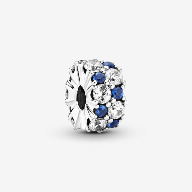 Pandora Pandora Bedel 799171C01 Zilver met Cubic Zirkonia met Blauw Kristal