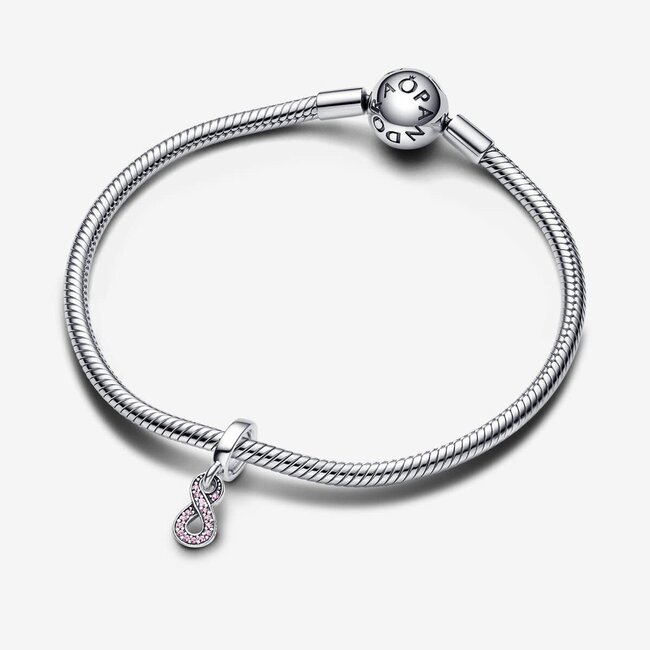 Pandora Pandora Bedel 792766C01 Zilver  Infinity met Roze Kristal