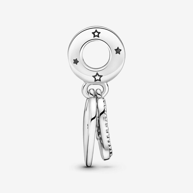 Pandora Pandora Bedel 799546C01 Zilver Katten en Harten met Cubic Zirkonia en Glanzend Emaille