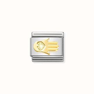 Nomination Nomination Schakel 030149-47 Composable Classic Staal met 18k Geelgouden hand