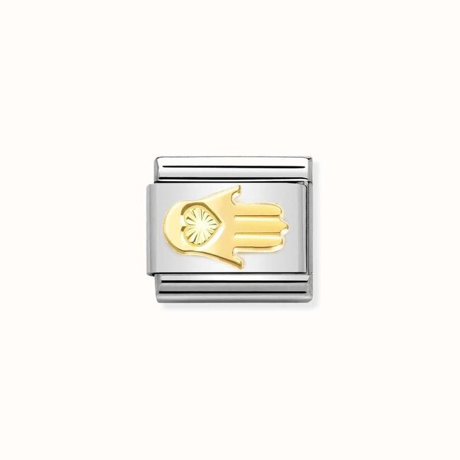 Nomination Nomination Schakel 030149-47 Composable Classic Staal met 18k Geelgouden hand