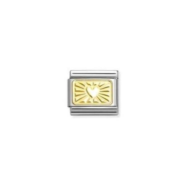 Nomination Nomination Schakel 030121-58 Composable Classic Staal met 18k Geelgoud Hart met Schittering