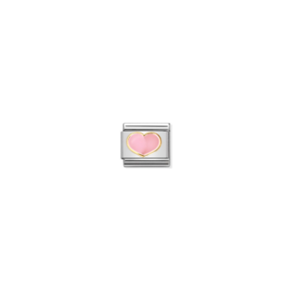 Nomination Nomination Schakel 030283-21 Composable Classic Staal met 18k Geelgoud Hart Roze
