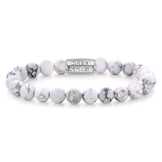 Rebel & Rose Rebel & Rose Armband RR-80066-S-M Virgin White 8mm Maat M