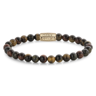 Rebel & Rose Rebel & Rose Armband RR-60099-G-M  Who's Afraid of the Tiger Gold 6mm Maat M