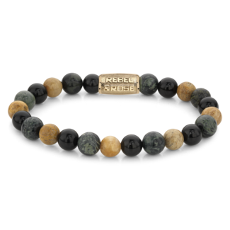 Rebel & Rose Rebel & Rose Armband  RR-80091-G-M Autumn Storm Gold 8mm Maat M