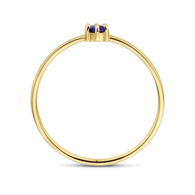 The House Of Blinckers THOB Ring 40.27666/16.5 14k Geelgoud met 0.14crt Saffier 4mm Maat 16.5 (September)