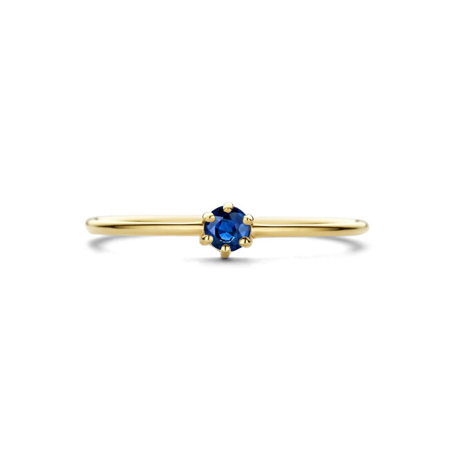 The House Of Blinckers THOB Ring 40.27666/16.5 14k Geelgoud met 0.14crt Saffier 4mm Maat 16.5 (September)