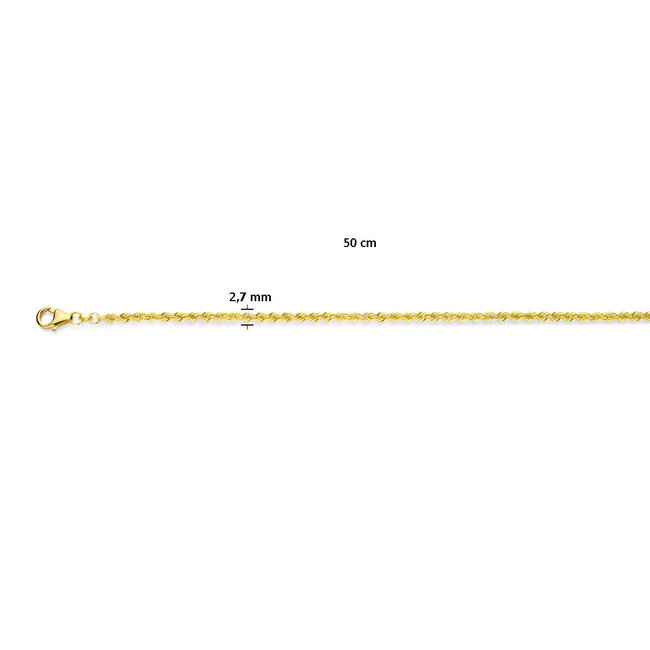 The House Of Blinckers THOB Collier 40.28095 14k Geelgoud Koort 2,7mm Massief 50cm