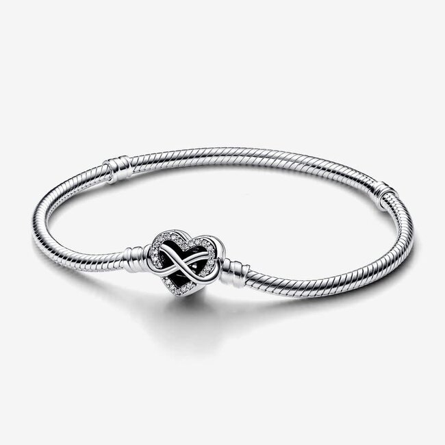 Pandora Pandora Armband 592645C01-18  Zilver met Infinty in Hartsluiting Maat 18