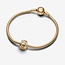 Pandora Pandora Bedel 768035C00 Zilver met 14k Geelgouden Plating Clip met Geknoopt Hart