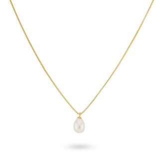 24KAE 24Kae Collier 32478Y Zilver met Geelgouden Plating en Parel Maat 40-45
