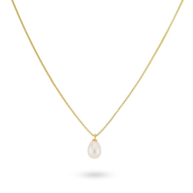 24KAE 24Kae Collier 32478Y Zilver met Geelgouden Plating en Parel Maat 40-45