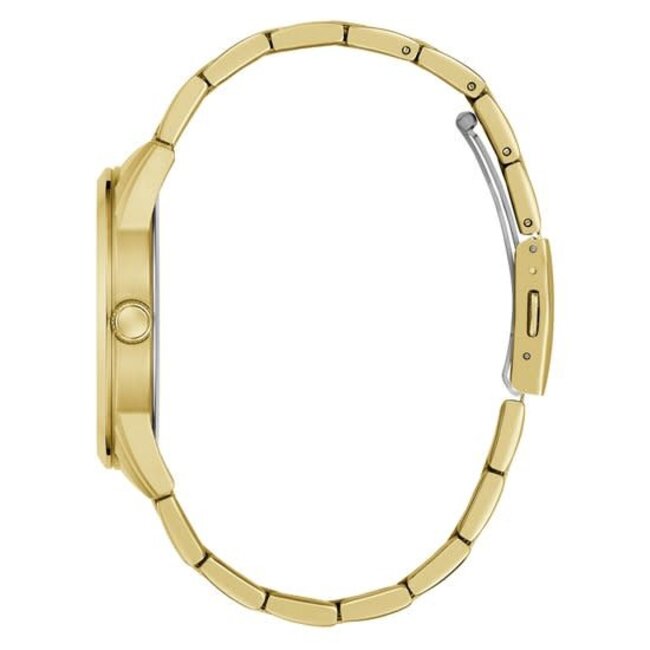 Guess Guess Horloge GW0804G3 Staal met Geelgouden Plating Quartz en Zwarte Wijzerplaat