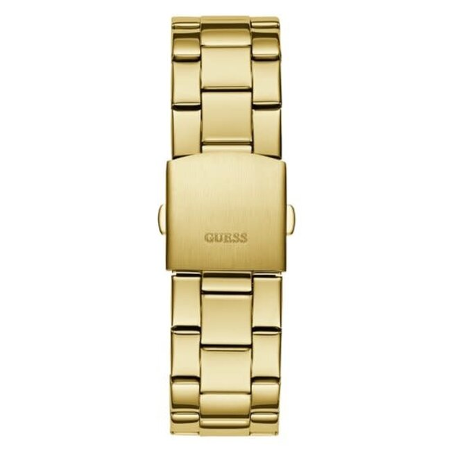 Guess Guess Horloge GW0804G3 Staal met Geelgouden Plating Quartz en Zwarte Wijzerplaat
