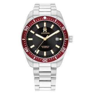 Tommy Hilfiger Tommy Hilfiger Horloge TH1792154 TH85 Staal Automaat met Rode Bezel 40mm