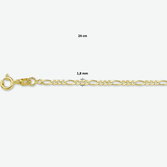 Blinckers Jewellery Huiscollectie BJ Collier 40.29098 14k Geelgoud Figaro 1.8mm x 45cm