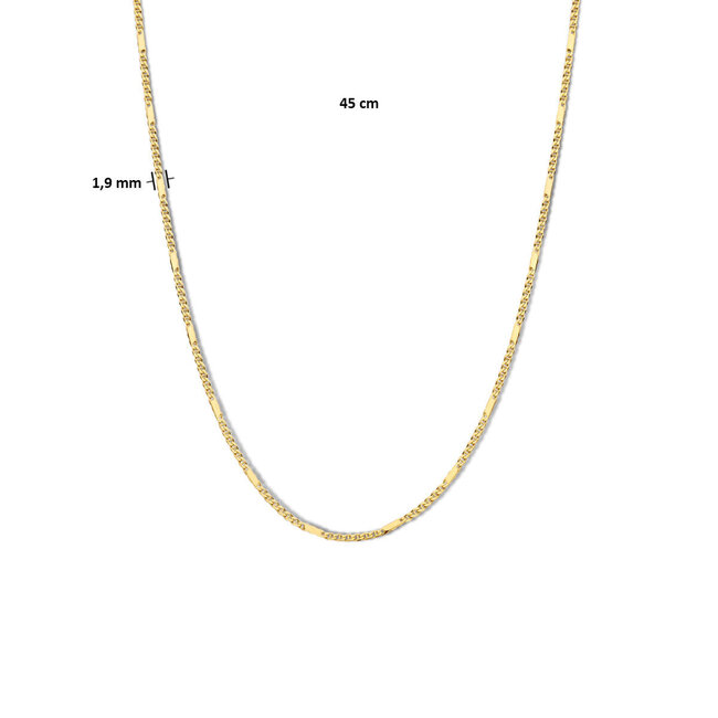 Blinckers Jewellery Huiscollectie BJ Collier 40.29097 45cm 14k Geelgoud Valkenoog 19.mm x 45cm